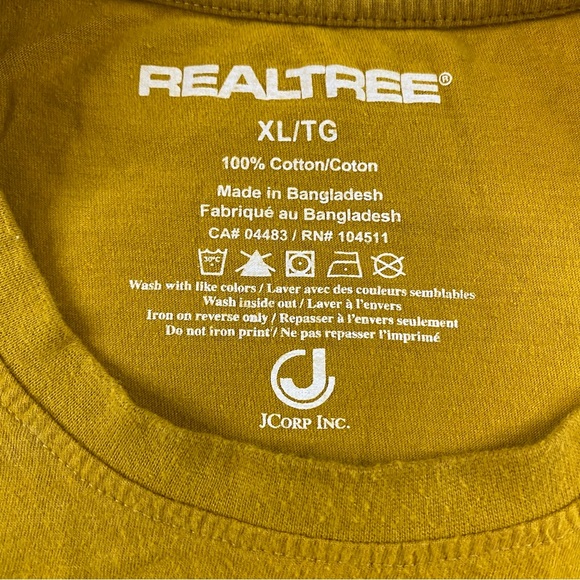 Realtree Yellow Crew Neck T-Shirt Graphic Print Size XL - Picture 3 of 8
